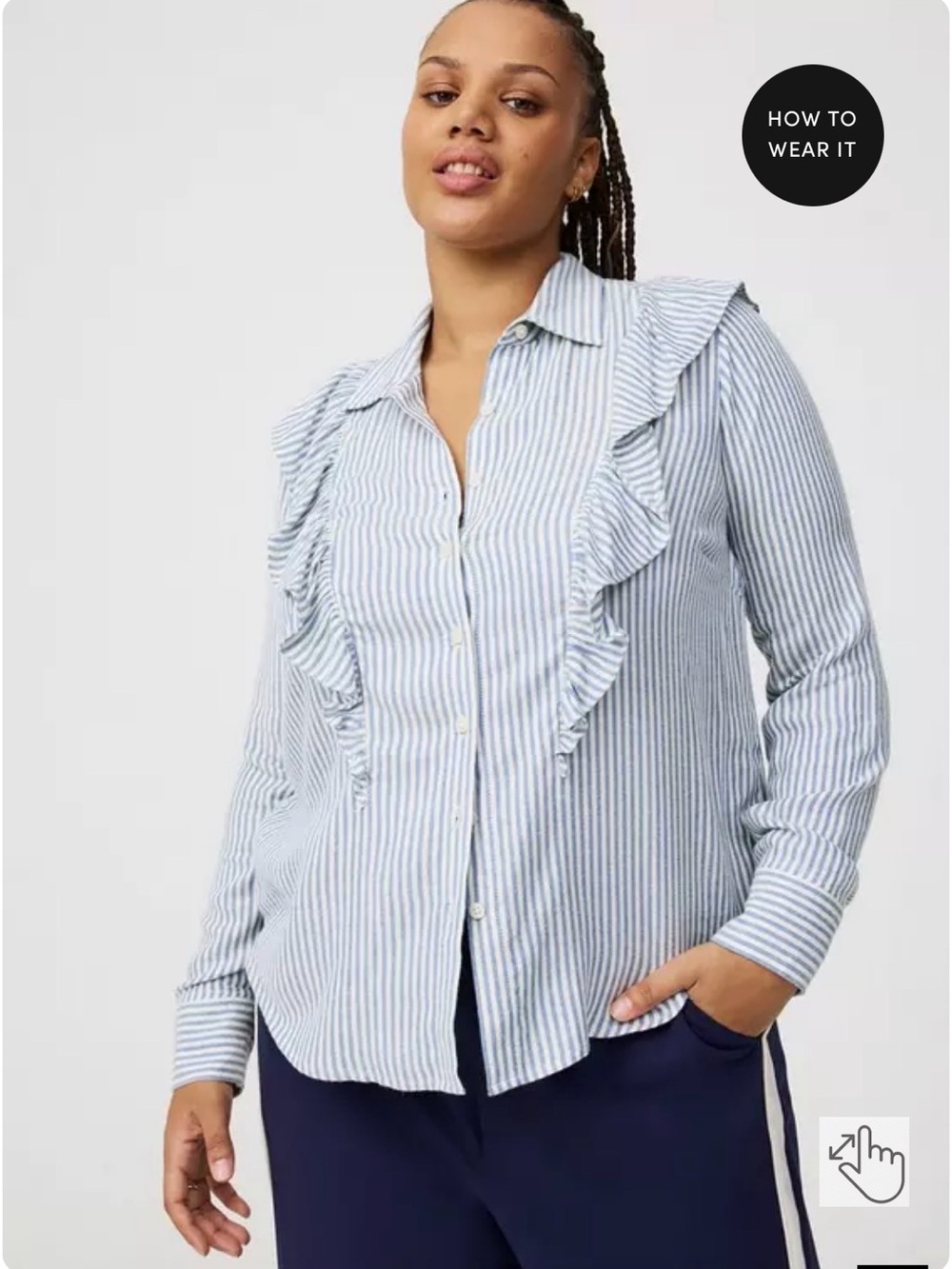 Torrid Ruffle Front Button-Up Shirt - Picture 4 of 4